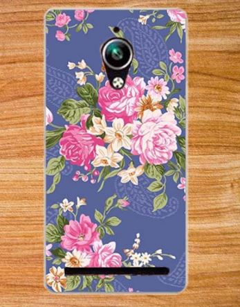 Накладка для Asus Zenfone Go ZC451TG "Квіти на синьому" (пластик)-0